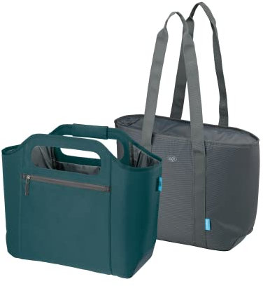alfi ISO Bag 2in1 23 Liter, sea Pine, Thermo-Kühltasche aus Polyester mit extra Tragetasche, isolierte Einkaufstasche für Einkäufe, Schwimmbad, Sauna, Isoliertasche, flexibel, auswaschbar