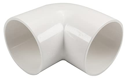 MroMax PVC-Rohrverschraubung, 75 mm, 90 Grad, weiß, 1 Stück