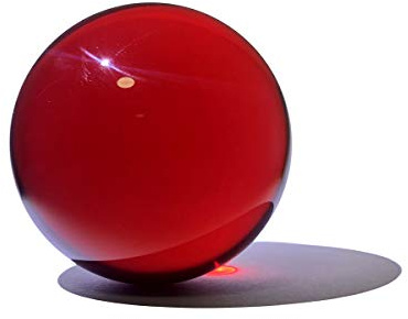 DSJUGGLING 2.55 - 65mm Clear Acrylic Contact Juggling Ball for Beginners & Transparent Practice Juggling Ball Great for Small Hands and Multiple Balls Contact Juggling (Ruby Red)