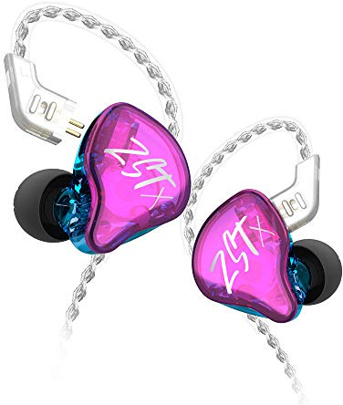 CCA KZ ZST X Bunte In-Ear-Kopfhörer 1BA 1DD Dual Driver Wired Earbuds HiFi Ergonomic Gaming Earbuds with 2 Pin Detachable Cable for Singer Audiophile DJ