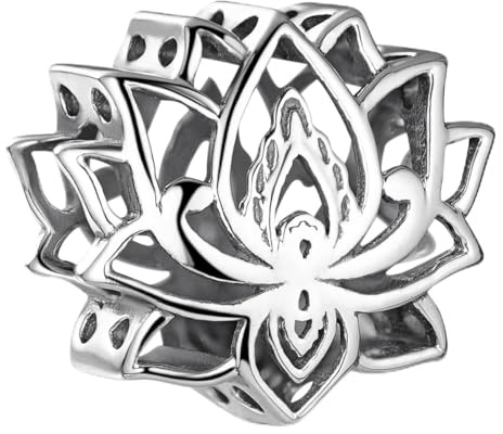 MATERIA by Matthias Wagner Charm fleur de lotus en argent sterling 925 pour bracelet #748
