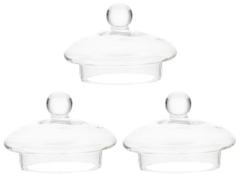 Operitacx 3 Stück 7,5 cm Glas-Teekannen-Deckel, luftdicht, Ersatz-Glasdeckel für -, Teefilter-Versiegelungskappen, Teekessel-Abdeckungen für Teekessel, Zubehör