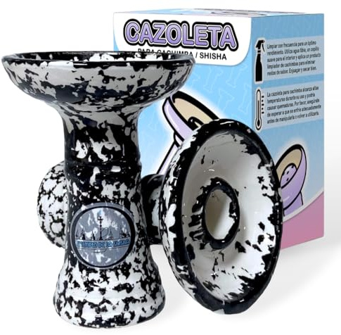 El Templo de la Shisha - Cazoleta cachimba DISC BOWL tipo phunnel - Cuenco de cerámica para hookah – Cabeza de narguile de barro blanco, compatible con todos los gestores de calor. (Blanco)
