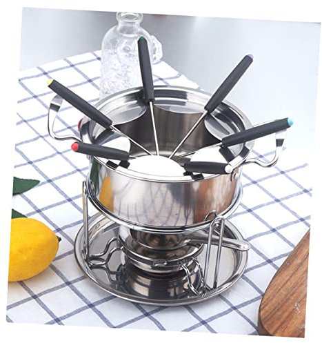 Tofficu Stainless Steel Chocolate Forks Electric Fondue Set for Cheese Chocolate for Parties