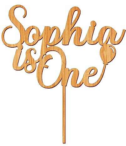 Personalised 1st Birthday Cake Topper Birthday Decoration Happy Birthday Cake Topper Custom Wooden Cake Toppers Gifts with Any Name for Kids Baby Boy Girl Party Supplies (Wood)