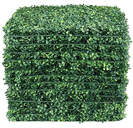 Warmiehomy 18 PCS Artificial Leaves Hedge Panels Hedge Wall Panels Artificial Grass Backdrop Wall 40 X 60cm 4cm Green Grass Wall for Decor Privacy Fence Indoor Outdoor Garden (Drak Green, 18 Pcs)