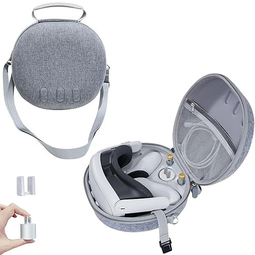 Funda de almacenamiento para Meta Quest 3, protector de gafas de realidad virtual, portátil, gran espacio, bolsa de almacenamiento de viaje todo en uno para controladores de auriculares VR y
