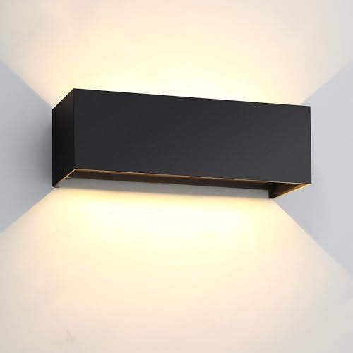Kingwen Applique Murale Led Extérieure/Intérieure IP65 Imperméable,30W Appliques Murale Noir Angle de Faisceau Réglable 120°,pour Les Terrasse, Les Balcon, Les Jardin