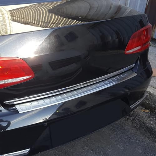 OMAC Ladekantenschutz für VW Passat B7 B8 Limo 2010-19 Pre-FL Chrom | Gebürstet, Stoßstangenschutz, fahrzeugspezifische Passform