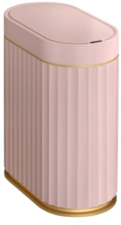 ELPHECO Sensor Trash Can 2 Gallon Waterproof Motion Sensor Trash Can, Automatic Bathroom Trash Bin, Slim Garbage Can for Dorm Room, Pink Gold