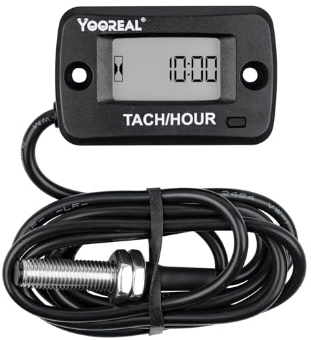 Yooreal roterande axel varvräknare timmätare, magnetisk pickup, underhåll, displayavstängning, för generator någon roterande axel/växel eller remskiva av extern utrustning.