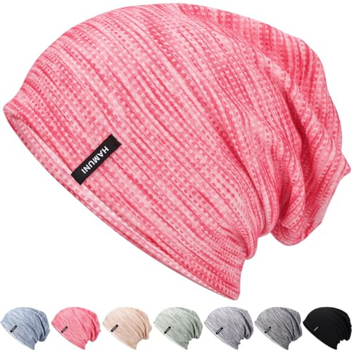 HAMUNI Mütze Herren Slouch Beanie Mütze Damen Leicht Winddichte Dünne Mütze Weiche Atmungsaktiv Longbeanie Ideal für Frühling Herbst und Winter