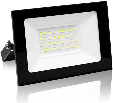 Litglobe 30W LED Floodlight Outdoor,3000LM Super Bright LED Security Lights,3000K Warm White Flood Lights Outdoor,IP66 Waterproof Outside Lights,Outdoor Light for Yard Garden Garage