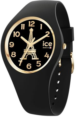 ICE-WATCH - Ice cocorico Eiffel Tower Black - Schwarze Damenuhr mit Silikonarmband - 023247 (Small)