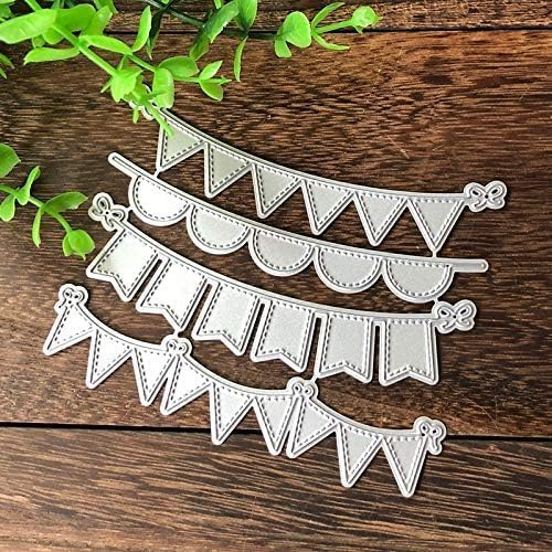 4Pcs Triangle Circle Banners Cutting Dies,DIY Scrapbooking Artist Metal Cutting Dies Stencils for DIY Scrapbooking Album Paper Card Decorative Art Craft Die Cuts Scrapbooking Card Making Accessories