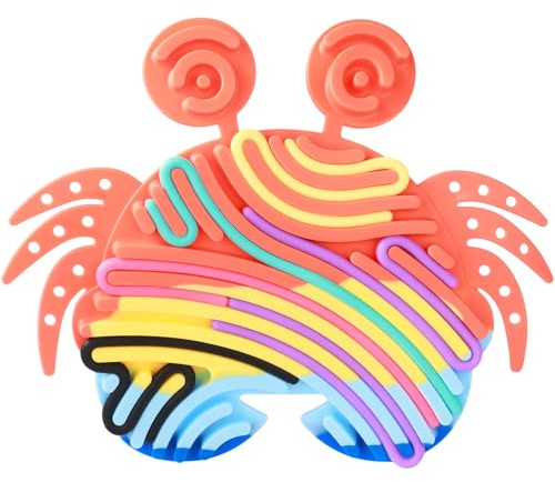 Krabben Sensorik Activity Board, Silikon Sensory Fidget Spiel Toys, Doppelseitiges Sensorisches Spielzeug zur Autismus ADHD für Kinder 3+ & Erwachsene zur Beruhigung, zum 12 Zubehör Schnüren