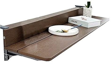 JXIPANUL Outdoor-Klapptisch, Balkongeländertisch, Deck-Hängetisch, Aufbewahrungsregal für Pflanzentöpfe, Aluminiumrahmen, 5-stufig höhenverstellbar, für Terrasse, Garten, Deck, Braun, 80 x