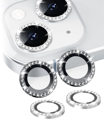 CULEO Mobile Phone Screen Protectors,4pcs Camera Film for iPhone 13/13 Mini Camera Lens Protector Bling, Anti-Scratch, Case Friendly, Does Not Affect Night Shots, HD Clear