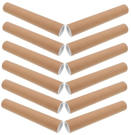 Operitacx 12stücke Teiliges Runde Kraftpapier-röhren Posteraufbewahrung Stabile Papprollen Zum Schutz Von Bildern Zeichnungen Dokumenten Und Angelruten Praktische Diy Versand Lagerungslösung
