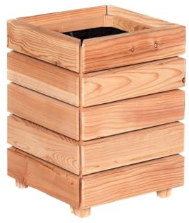 Mega Holz Pflanzkübel MODULO 30x30x39 cm (BxTxH) - wetterfester Blumenkasten aus heimischen Lärchenholz - Blumenkübel aus witterungsbeständiger Lärche für Garten, Terrasse und Balkon, Modular, Holz