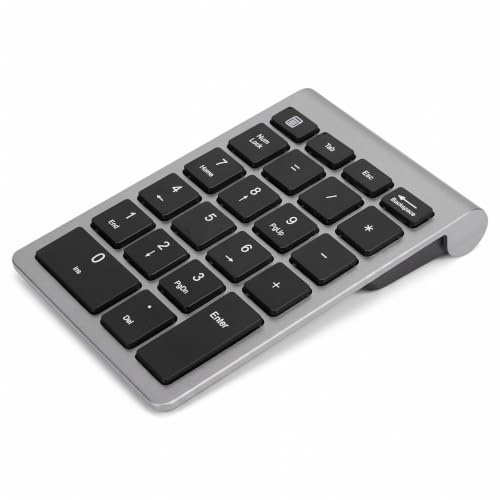 EIMSOAH Pad Number USB, Clavier de clé Numérique sans Fil 22 avec Récepteur USB, pavé Numéro de comptabilité Financière pour Ordinateur Portable, PC, Bureau, Ordinateur Portable (Gris de Fer)