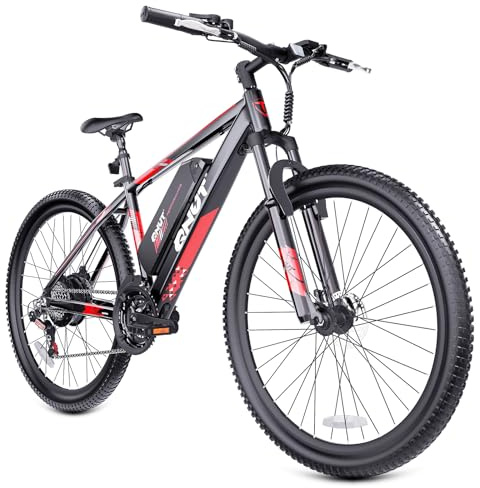Totem Electric Bike for Adults, 750W Peak 26 Ebike for Men Women Teens with 375WH, 21 Speed, 20Mph, Up to 40Miles Front Suspension, Commuting E-Bike Mountain Bicycle