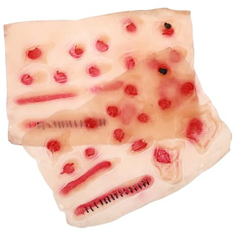 UKCOCO 2pezzi Cicatrici Finte Halloween Adesivi per Trucco Temporaneo Ferite Finte per Cosplay Design Realistico Materiali qualità Facile da Usare Sicuro per Adatto per Feste Halloween