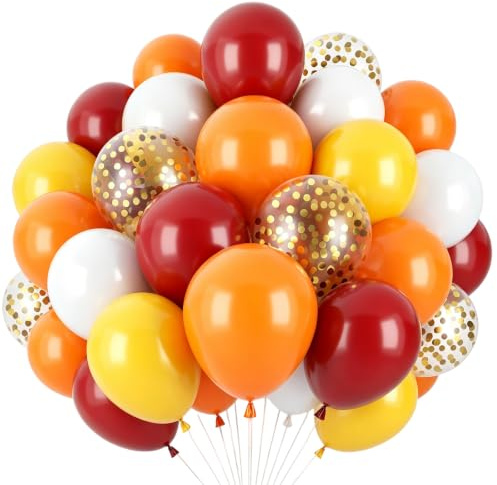 Luftballons Orange Rot, 60 Stück 12 Zoll Weiß Orange Gelb Luftballons Geburtstag,Latex Rot Gelb Ballons für Hochzeit Geburtstag Jahrestag Partydeko Dekoration