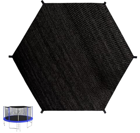 LEKEFETO Trampolin Sonnenschutz Abdeckung, Ø 305cm Trampolin Überdachung Abdeckung für 8-Stangen-Trampolin, Trampolin Sonnenschutznetz, UV-Beständige & Atmungsaktiv - Schwarz