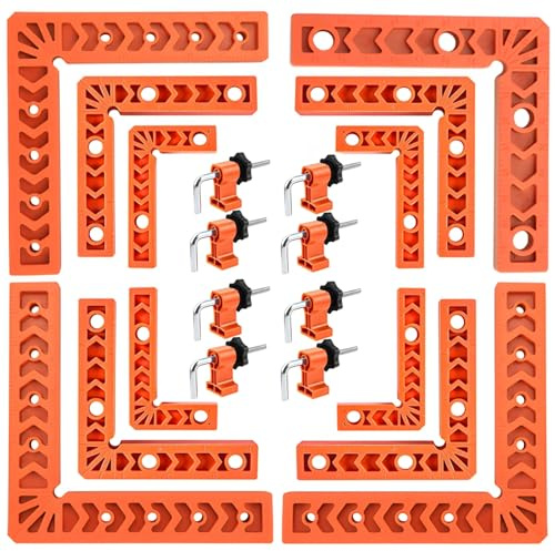 Juego de 12 abrazaderas de esquina de 90° para carpintería precisa, material ABS ajustable y resistente, ideal para proyectos de madera en ángulo recto y fijación