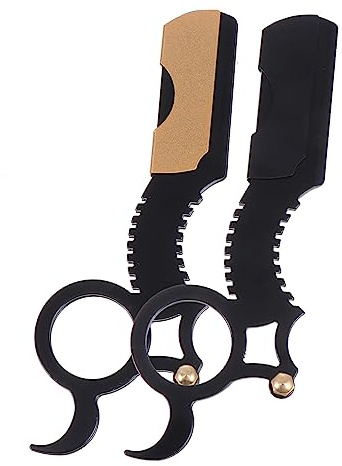 DECORNIJIA 2 Stück Bartrasierer Vintage Rasierer Aus Edelstahl Klein Leicht Rutschfester Griff Tragbarer Bartschneider Für Männer Geschenk