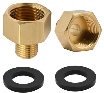 Kit de adaptadores para cartuchos de gas, 2 piezas, rosca acampanada de 1/2 a rosca izquierda de 1/4, adaptador de manguera de gas resistente para cocinas, barbacoas y camping