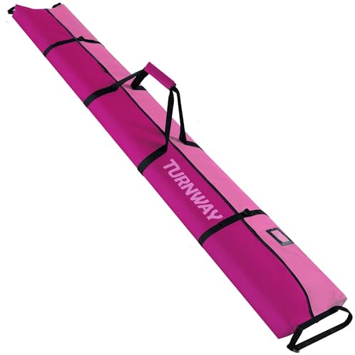 TurnWay Skitasche | Transport Ski bis 215 cm, Stöcke & Extras | wasserdicht - für Herren, Damen und Jugend (Rosa)