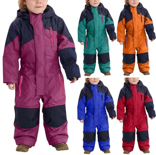 Snow Suit for Kids,Snow Suit for Kids Winter Outdoor One Piece Ski Suit Waterproof Warm Snowsuit Toddler Baby Boys Girls Winter Clothes