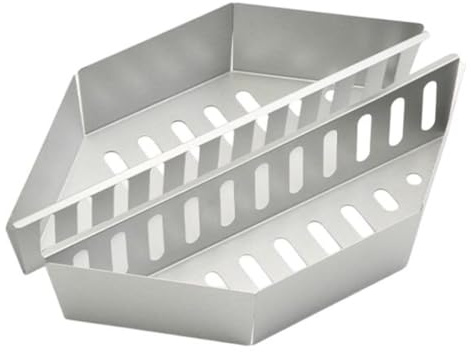 MoSundi 2 cestas de carbón chapado en zinc para barbacoa al aire libre, 38,5 x 11 x 7,5 cm, color plateado