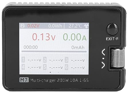 UPALDHOU 200W 10A RC LiPo Charger, Plastic Material, Fast Charging and Discharging, for RC Cars and Planes with Large Color Display