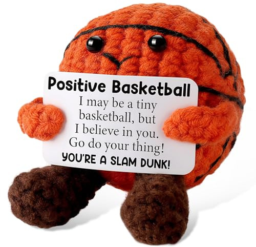 GZYYANG Peluche Positive Basketball, Poupée au Crochet Cadeau Positif | Envoyer à un Ami, Famille, Poupée au Crochet Cadeau Positif Collègue Cadeaux pour Enfant Collègue