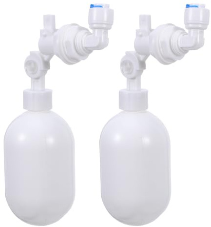 Cabilock Vanne à Flotteur en Plastique Blanc Fiable et Entretien Faible 2 Ensembles 1/4 avec Joint Réglable, Contrôleur Automatique du Niveau D'eau pour Aquarium et Réservoir