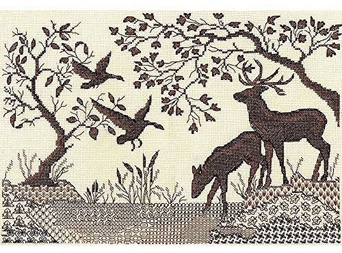 PANNA J-1295 Stickset Blackwork, flerfärgad, 35 x 25 cm
