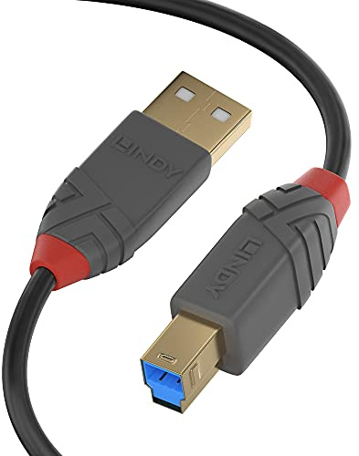 LINDY USB 3.0 Kabel Typ A/B anthra Line m/1m