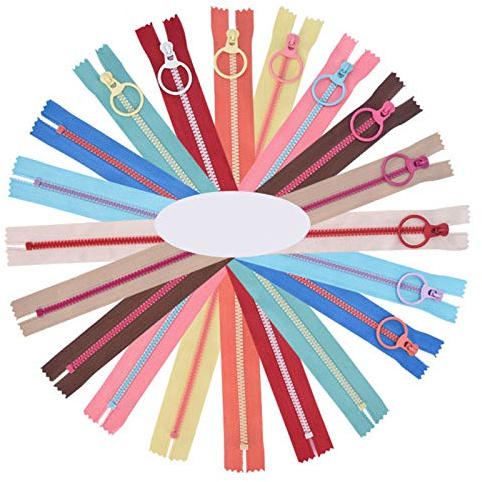 Cerniera colorata, cerniere in resina, 20 pezzi, 20 cm, colori assortiti con chiusura lampo per Tailor Couture Artigianato