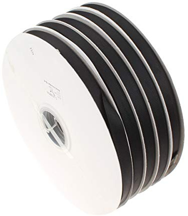Perlin - 20 Meter Ripsband Schwarz 10mm Webband zum nähen Band Borte Scrapbooking Zierband Stoffband Webbänder Dekoband Schmuckband
