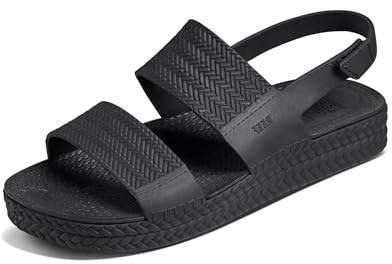 Reef Water Vista Sandales à plateforme pour femme, résistantes à l'eau, sangle velcro réglable, noir, 40 EU