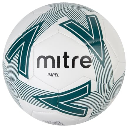 Mitre Impel L30P Football, Highly Durable, Shape Retention, White/Green, 3