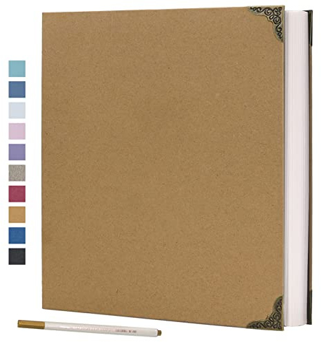 Vienrose Fotoalbum Selbstklebend 60 Seiten Hardcover mit DIY Scrapbooking Kit 3 Ringe Papier Scrapbook für Liebhaber Freunde Kinder Jahrestag Hochzeit Geschenk