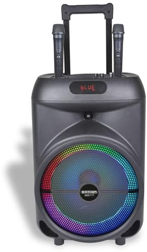 Bontempi | TrolleySync - Amplificatore Trolley Karaoke con 2 Microfoni Wireless per un'Esperienza Indimenticabile, 53,7x34,1x29,1 cm