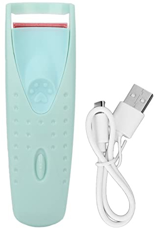Luqeeg Elektrische Wimpernzange, USB C Wiederaufladbar, Beheizbar mit Silikonpad, für Natürliche Wimpern, Cyan/Türkis