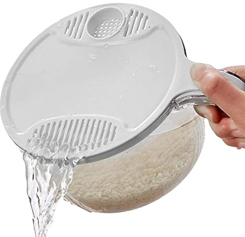 woyufen Rice Washer Strainer Colander Strainer Washing Bowl Vegetable/Rice Washer Strainer Drain Basin Detachable Fruits Colanders
