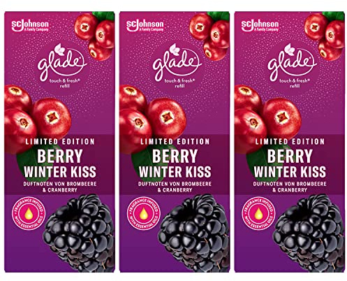Glade 3 x Touch & Fresh Lufterfrischer Nachfüller je 10ml Berry Winter Kiss Duft