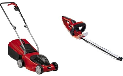 Einhell Cortacésped eléctrico GC-EM 1032 (1000 W, 32 cm de Ancho de Corte, 30 L & Recortasetos eléctrico con Cable - GH-Eh 4245. 230 V, 420 W Longitud de Corte de 450 mm
